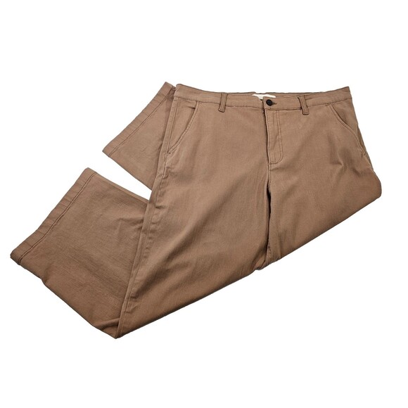 ALK Women's 16 Ella Moss Wide Leg Crop Pant Khaki Ankle Length Pants Slacks NEW - Picture 1 of 9